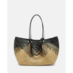 New AllSaints Allington Woven Straw Tote Bag